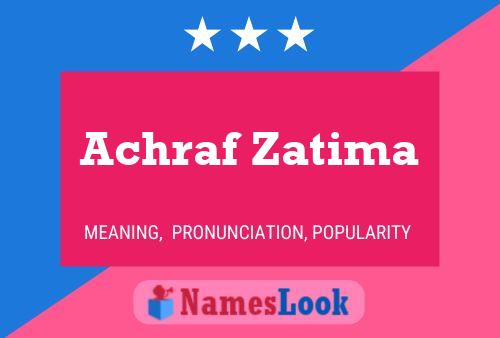 Achraf Zatima Name Poster