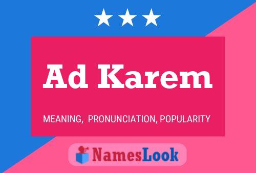 Ad Karem Name Poster