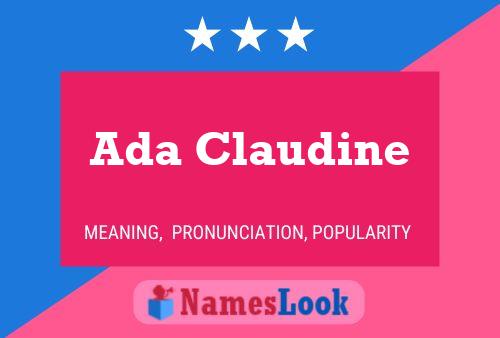 Ada Claudine Name Poster