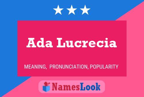 Ada Lucrecia Name Poster