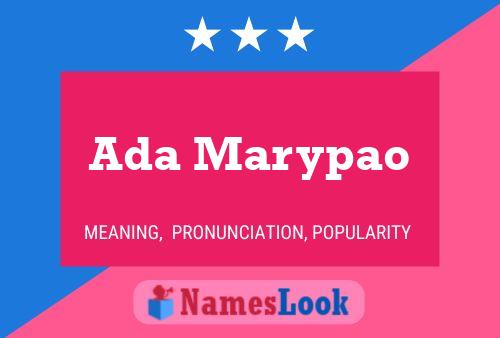 Ada Marypao Name Poster