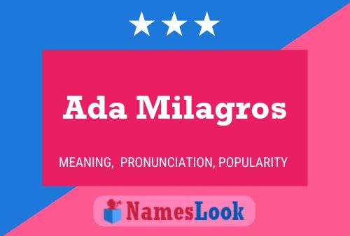 Ada Milagros Name Poster