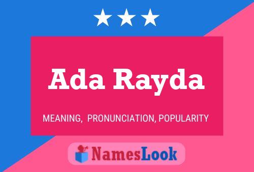 Ada Rayda Name Poster