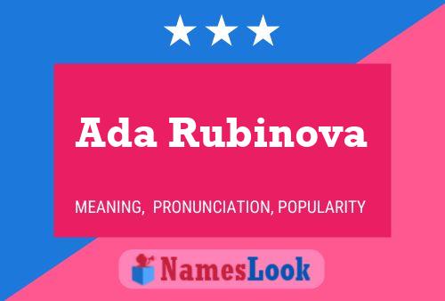 Ada Rubinova Name Poster