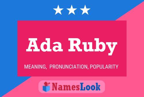 Ada Ruby Name Poster