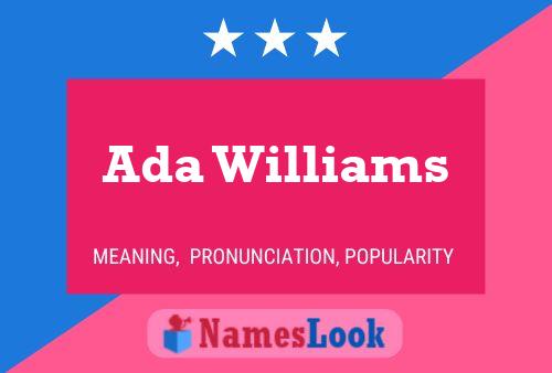 Ada Williams Name Poster