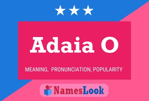 Adaia O Name Poster