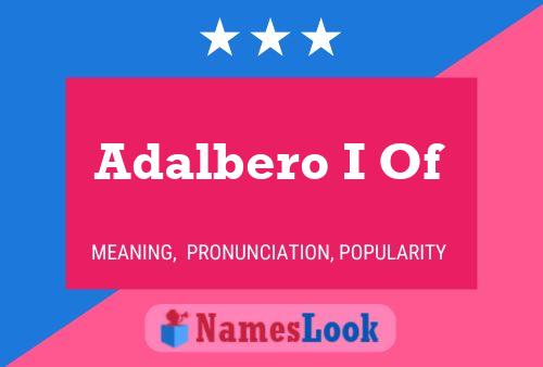 Adalbero I Of Name Poster