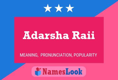 Adarsha Raii Name Poster