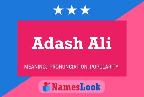 Adash Ali Name Poster