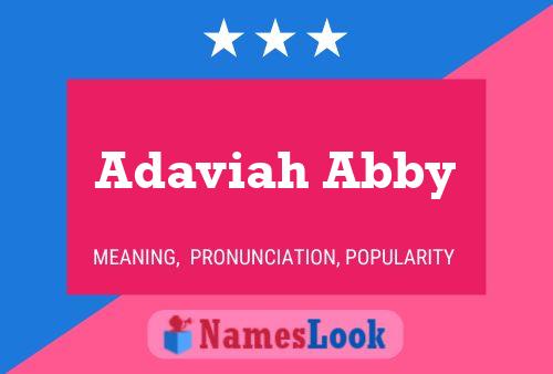 Adaviah Abby Name Poster