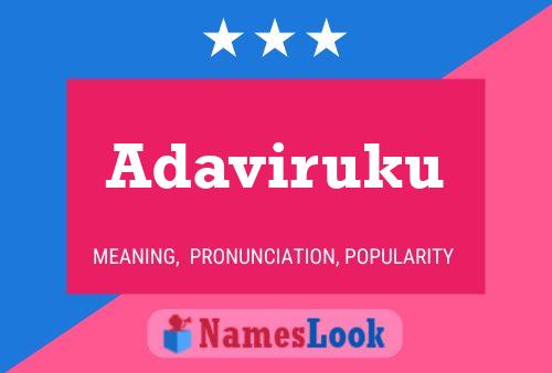 Adaviruku Name Poster