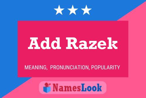 Add Razek Name Poster