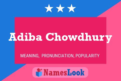 Adiba Chowdhury Name Poster