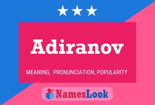 Adiranov Name Poster