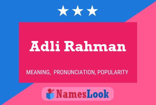 Adli Rahman Name Poster