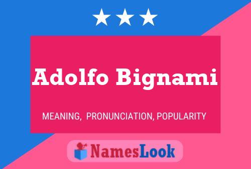 Adolfo Bignami Name Poster