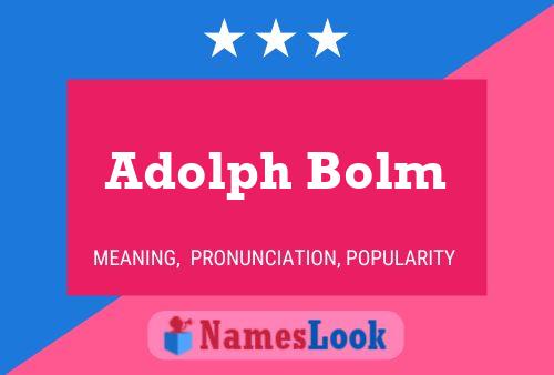 Adolph Bolm Name Poster