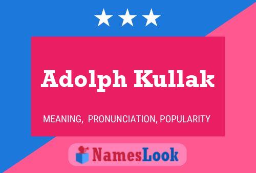 Adolph Kullak Name Poster