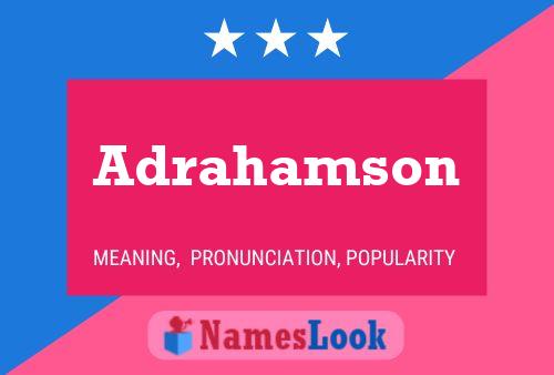 Adrahamson Name Poster