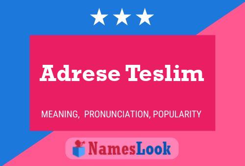 Adrese Teslim Name Poster