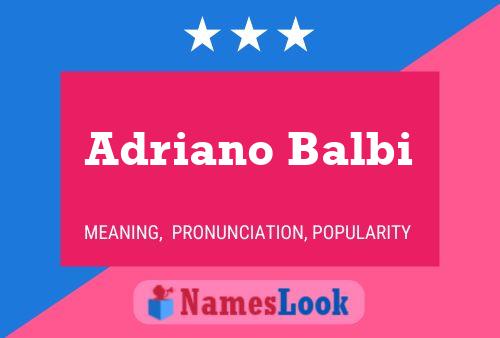 Adriano Balbi Name Poster