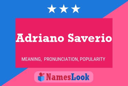 Adriano Saverio Name Poster