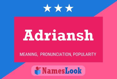 Adriansh Name Poster