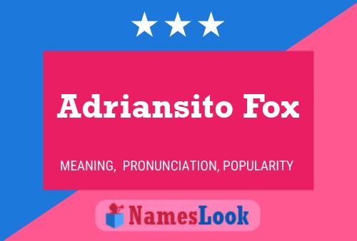 Adriansito Fox Name Poster