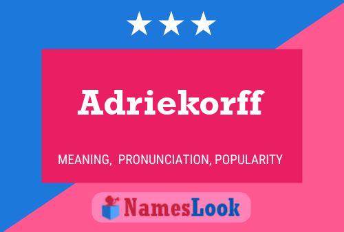 Adriekorff Name Poster