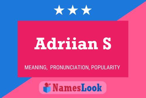 Adriian S Name Poster