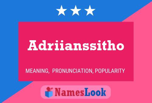 Adriianssitho Name Poster