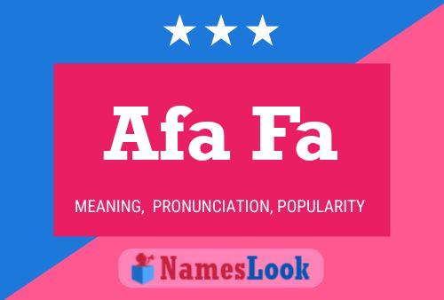 Afa Fa Name Poster