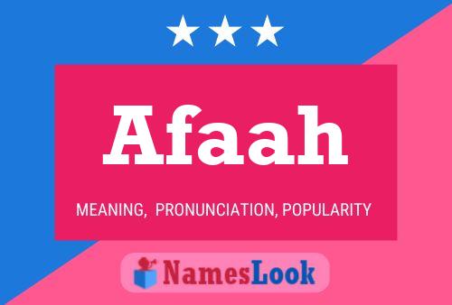 Afaah Name Poster