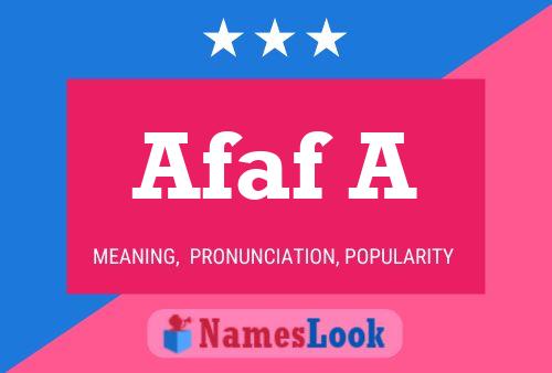 Afaf A Name Poster