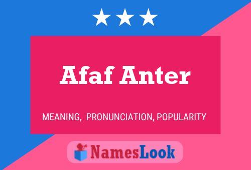 Afaf Anter Name Poster