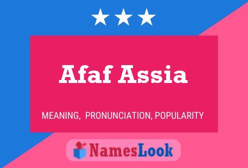 Afaf Assia Name Poster