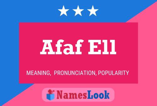 Afaf Ell Name Poster