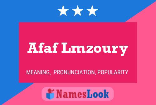 Afaf Lmzoury Name Poster