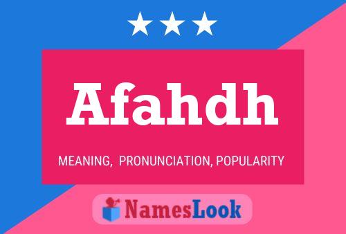 Afahdh Name Poster