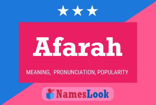 Afarah Name Poster