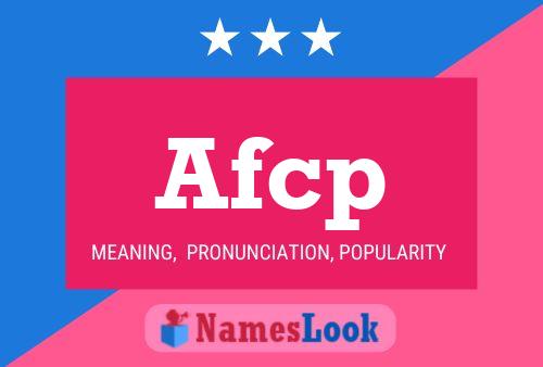 Afcp Name Poster