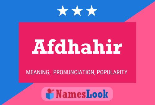 Afdhahir Name Poster