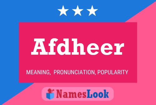 Afdheer Name Poster