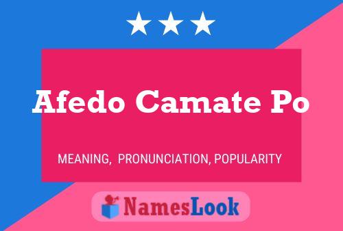 Afedo Camate Po Name Poster