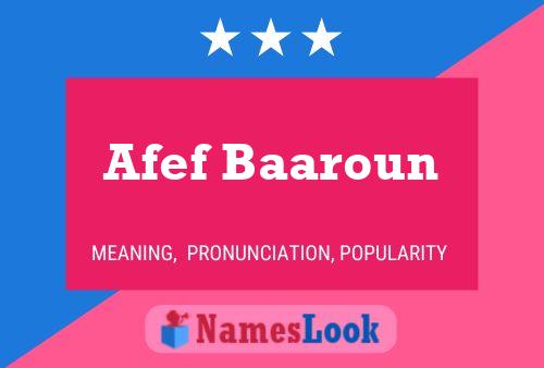 Afef Baaroun Name Poster