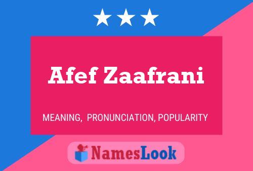 Afef Zaafrani Name Poster