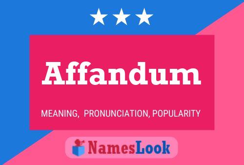 Affandum Name Poster