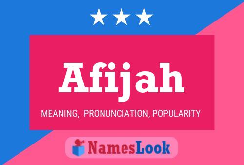 Afijah Name Poster