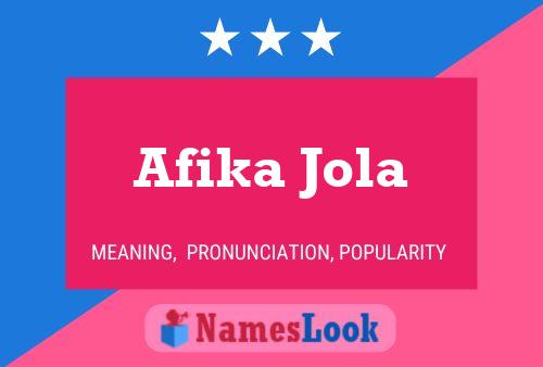 Afika Jola Name Poster